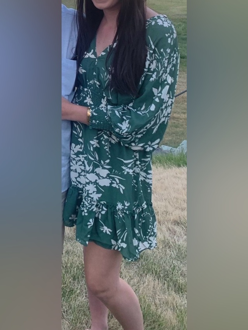 Lovestitch Green and Cream Floral Dress